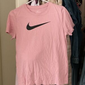 Nike Pink Tee with Black Swoosh